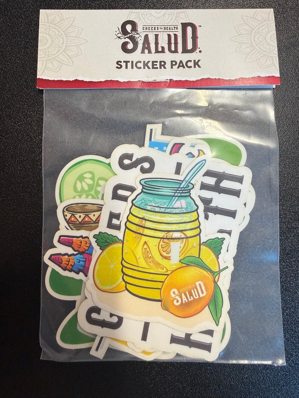 Taste Salud Cheers to Health Sticker Pack New